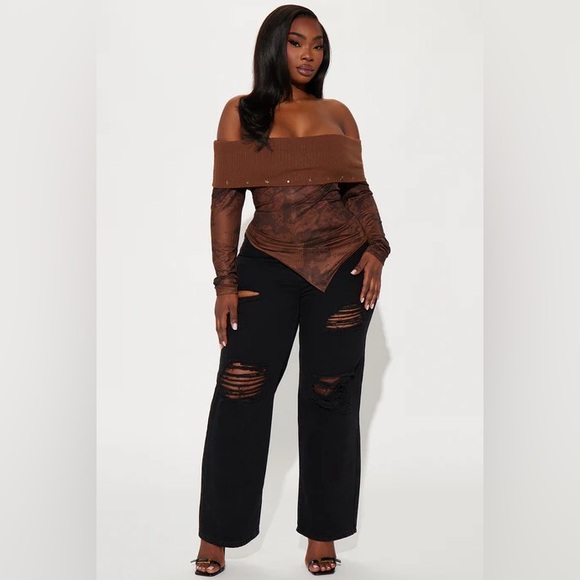 FASHION NOVA Say Less Off Shoulder Top - Chocolate
Size: 3X - Picture 5 of 7